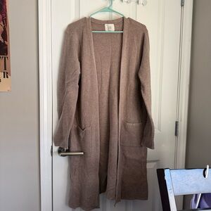 Brown Open Front Duster Cardigan. Used. Large. LUXE by Tricot